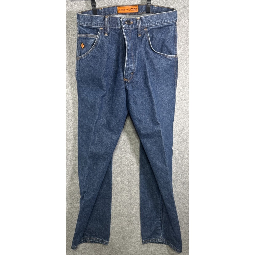 Wrangler FR Riggs Workwear Jeans Mens 34x30 Blue Flame Resistant Denim FR3W050 - Picture 7 of 11